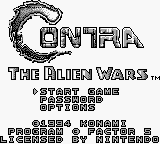 Contra - The Alien Wars (USA) Title Screen